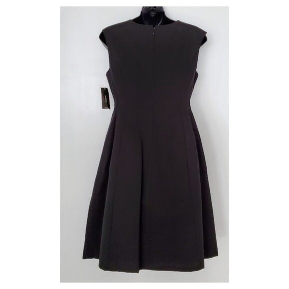 NWT Black Knee-Length Sleeveless A-Line Jeweled Bib Neckline Alfani Dress Size 2 - Picture 2 of 9